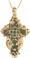 SUPERB EASTERN EUROPEAN ENAMELED CHRISTIAN CROSS NECKLACE - Fagan Arms