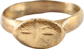 MEDIEVAL CHRISTIAN RING, 5TH-8TH CENTURY AD, SIZE 7 ¼
