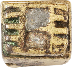 BRONZE GEOMETRIC GOLD WEIGHT, C.1890