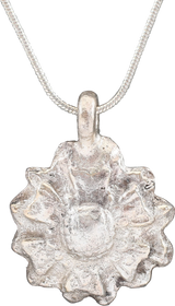 ROMAN/MEDIEVAL WHEEL OF FORTUNE AMULET NECKLACE, 5TH-7TH CENTURY AD