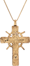 FINE LARGE EASTERN EUROPEAN CROSS, 17TH CENTURY