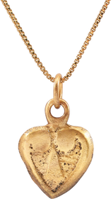 ANCIENT VIKING HEART PENDANT NECKLACE, C.850-1050 AD