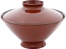 JAPANESE LACQUERED BOWL AND COVER, OWAN, MEIJI PERIOD