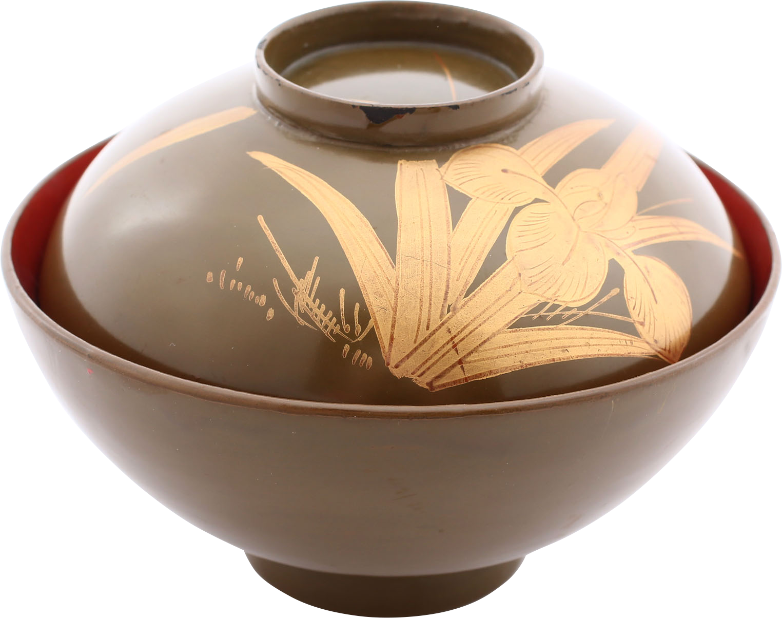 JAPANESE LACQUERED BOWL AND COVER OWAN - Fagan Arms