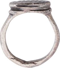 MEDIEVAL EUROPEAN SILVERED RING, 7th-12th CENTURY AD, SIZE 2 1/4 - Fagan Arms