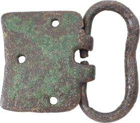 RARE ROMAN BELT BUCKLE FROM A LEGIONARIE’S PLATE ARMOR, LORICA SEGMENTATA