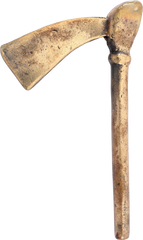 ASHANTI FIGURAL GOLD WEIGHT, BATTLE AXE C.1900, ex: Sir Cecil Armitage Collection - Fagan Arms