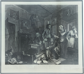 William Hogarth” A Rake’s Progress, Plate 1, The Heir