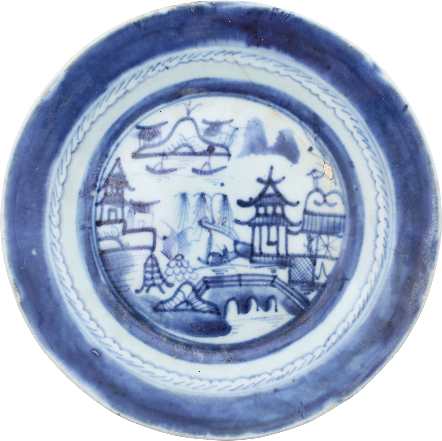 CHINESE EXPORT BLUE ON WHITE PLATE, 18TH CENTURY - Fagan Arms