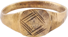 MEDIEVAL EUROPEAN RING, 900-1200 AD  SIZE 12