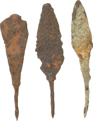 THREE MEDIEVAL IRON ARROWHEADS - Fagan Arms