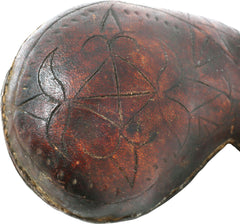 INDOPERSIAN HIDE POWDER FLASK FOR MATCHLOCK MUSKET - Fagan Arms