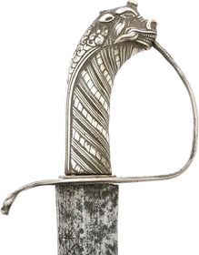 RARE SILVER HILTED MALAY PARANG