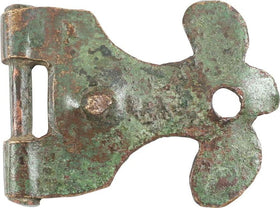RARE ROMAN BUCKLE FROM A LEGIONARIE’S PLATE ARMOR, LORICA SEGMENTATA