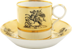 WORCESTER PORCELAIN COFFEE CUP AND SAUCER C.1810 - Fagan Arms