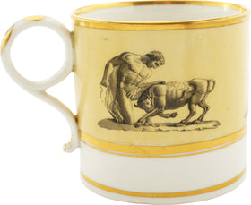 WORCESTER PORCELAIN COFFEE CUP AND SAUCER C.1810