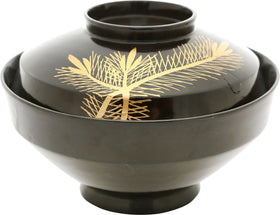 JAPANESE LACQUERED BOWL OWAN, MEIJI PERIOD.  1867-1912
