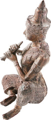 VINTAGE THAI TEMPLE FIGURE OF A MALE PLAYING A FLUTE - Fagan Arms