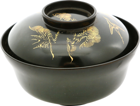 JAPANESE LACQUER BOWL AND COVER