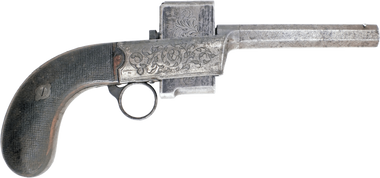 A RARE COLLEYE HARMONICA PISTOL C.1860