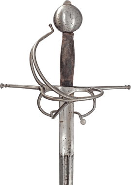 A RARE SPANISH OR ITALIAN WHEEL POMMEL RAPIER C.1530