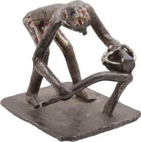 AFRICAN DAHOMEY FIGURE OF A FARMER PLANTING