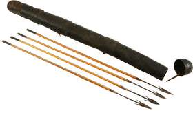 AFRICAN PYGMY ARROW CASE AND ARROWS