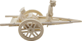 ANTIQUE ASIAN IVORY CART, DRIVER AND PASSENGER