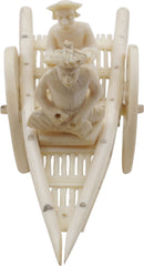 ANTIQUE ASIAN IVORY CART, DRIVER AND PASSENGER - Fagan Arms