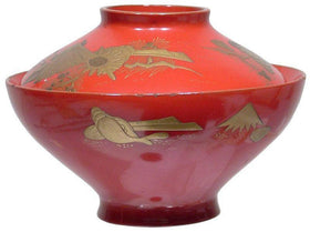 JAPANESE EDO PERIOD LACQUERED BOWL AND COVER