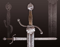 FINE AND RARE GERMAN HAND AND A HALF SWORD C.1620 - Fagan Arms