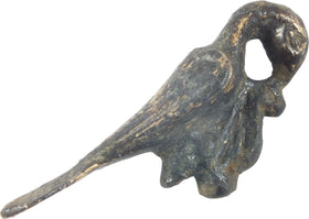 FINE ROMAN BRONZE FIGURE OF A RAPTOR CONSUMING A RABBIT