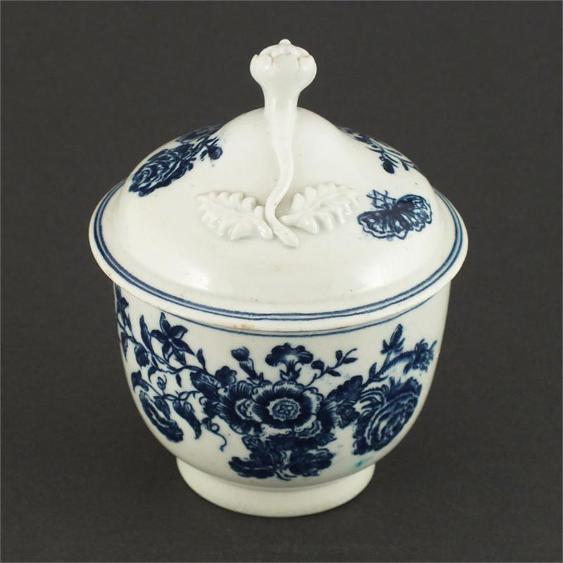 First Period Worcester Covered Sugar Bowl C.1751-83 - Product