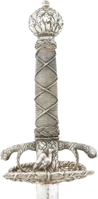 A RARE SILVER HILTED NORTH ITALIAN TRANSITIONAL RAPIER C.1655-60.
