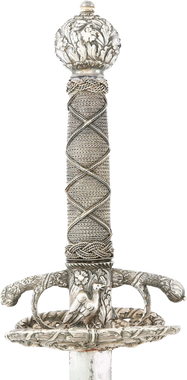 A RARE SILVER HILTED NORTH ITALIAN TRANSITIONAL RAPIER C.1655-60.