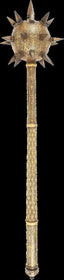 AN EXCEEDINGLY RARE ITALIAN GILT AND SILVERED MACE C.1560-75