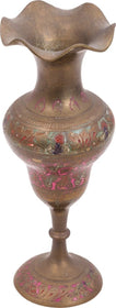 INDOPERSIAN ENAMELED BRONZE VASE