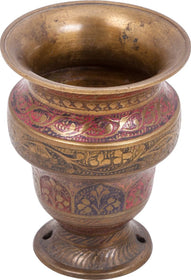 INDOPERSIAN ENAMELED BRONZE VASE