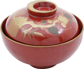 ANTIQUE JAPANESE LACQUERED COVERED BOWL