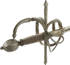 MAGNIFICENT SWEPT HILT RAPIER AND COMPANION LEFT HAND DAGGER - Fagan Arms