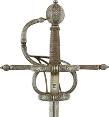 MAGNIFICENT SWEPT HILT RAPIER AND COMPANION LEFT HAND DAGGER - Fagan Arms