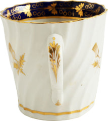 RARE SCOTTISH MOTIF FIRST PERIOD WORCESTER COFFEE CUP AND SAUCER, C.1770 - Fagan Arms