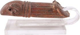 ROMAN RED TERRACOTTA PATERA HANDLE