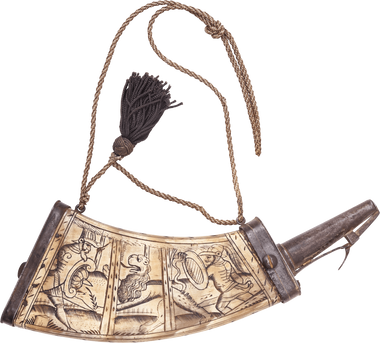 SAXON (GERMAN) POWDER FLASK C.1580-1610