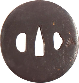 SLIGHTLY OVAL IRON TSUBA