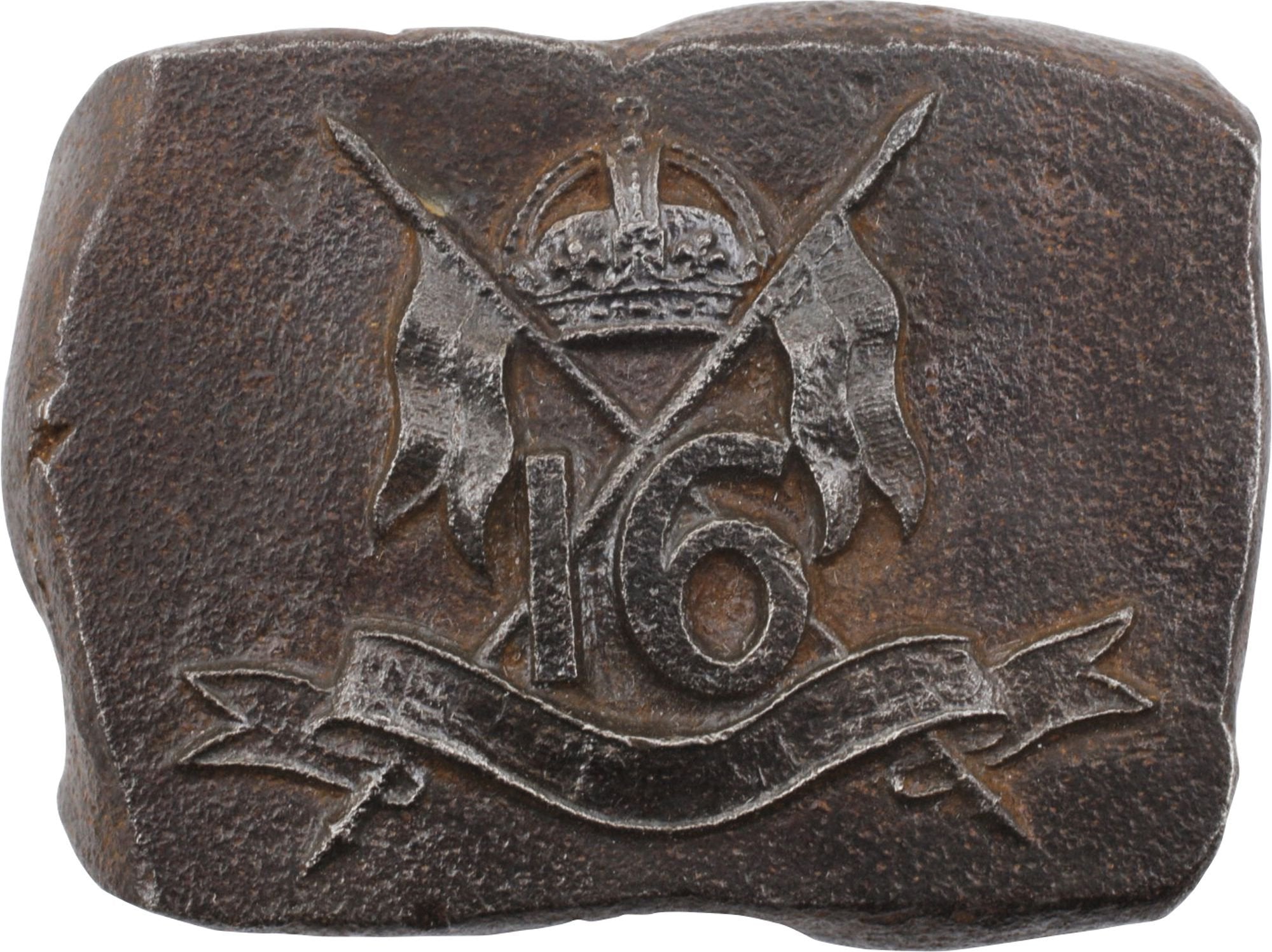 VICTORIAN STEEL DIE TO STRIKE THE HAT BADGE FOR THE BRITISH 16th LANCERS - WAS $275.00, NOW $192.50 - Fagan Arms